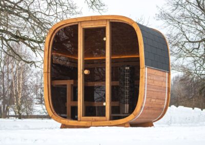 Sauna Caratello Lifeclass da esterno 160x200 sotto la neve