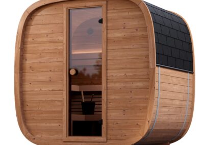 Sauna Caratello Lifeclass da esterno 160x200 vista 3-4