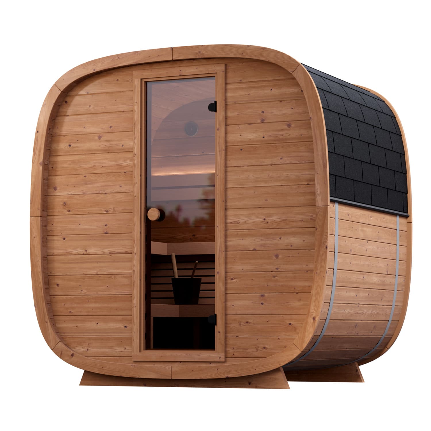 Sauna Caratello Lifeclass da esterno 160x200 vista 3-4 Sauna Caratello Lifeclass da esterno 160x200 vista 3-4