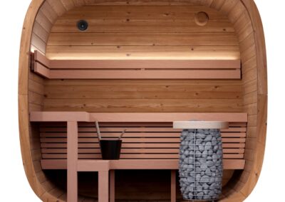 Sauna Caratello Lifeclass da esterno 160x200 vista interna