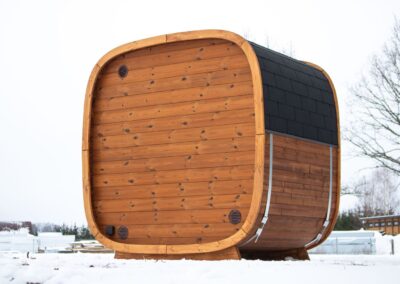 Sauna Caratello Lifeclass da esterno 160x200 vista posteriore