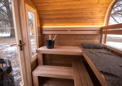 panche sauna caratello 200 e vetrata