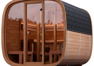 sauna Caratello da esterno economica con spogliatoio vista 34