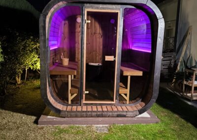 sauna da esterno Ice cube Lux vista frontale