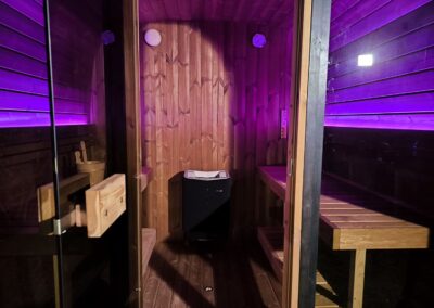 sauna da esterno Ice cube Lux vista interna