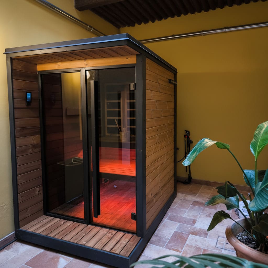 Sauna Borealis LIfeclass foto frontale prospettiva esterna