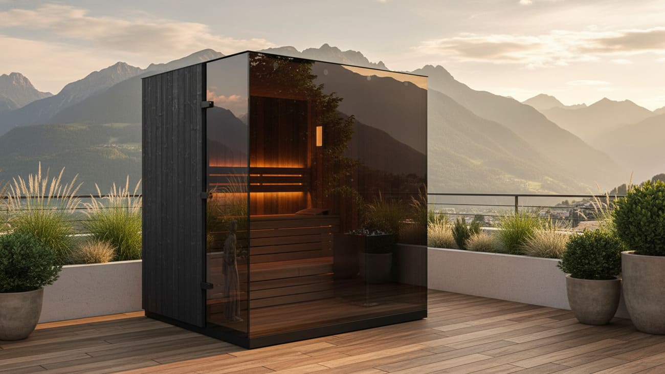 Sauna Perfection da esterno paesaggio montano