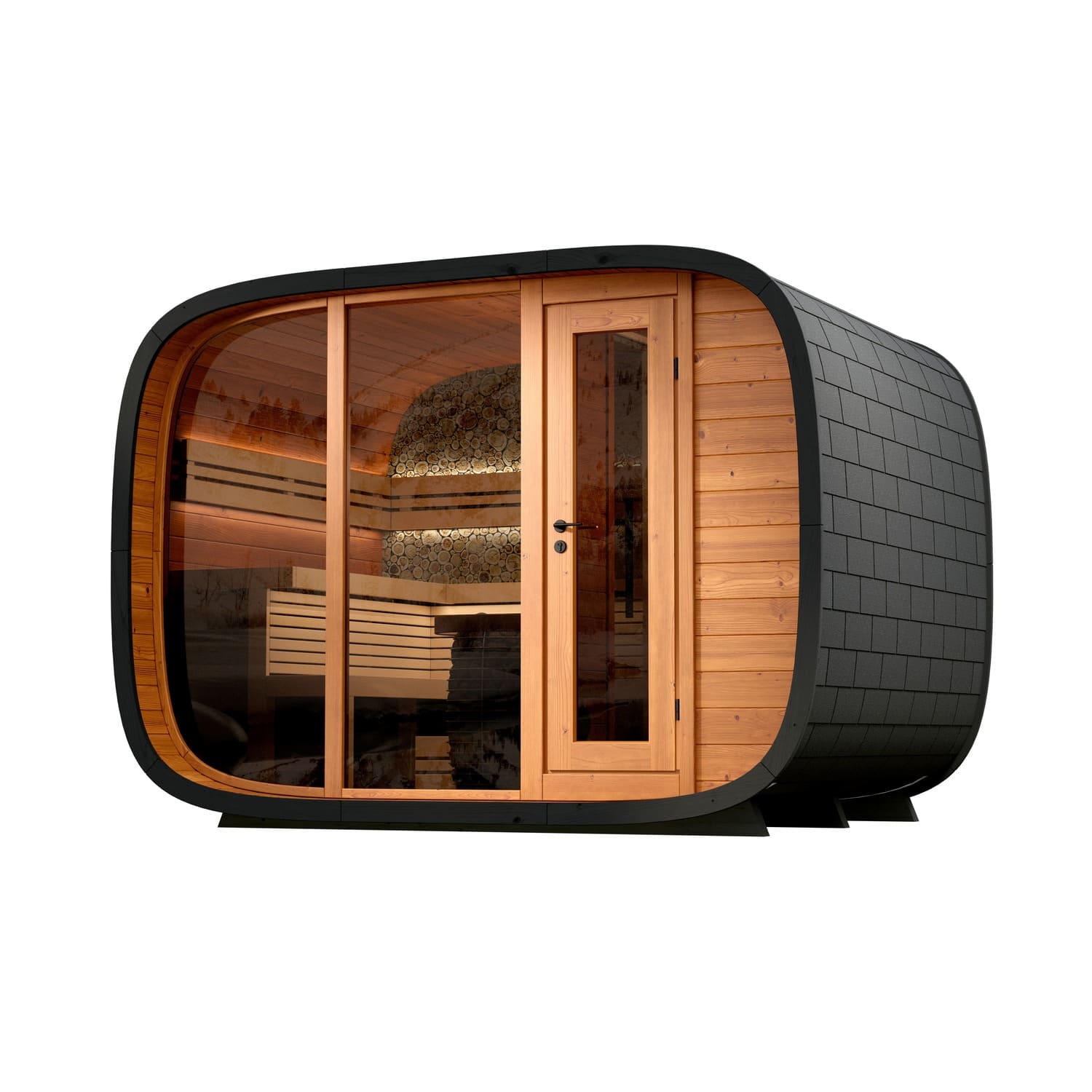 sauna da esterno round cube double WOOD