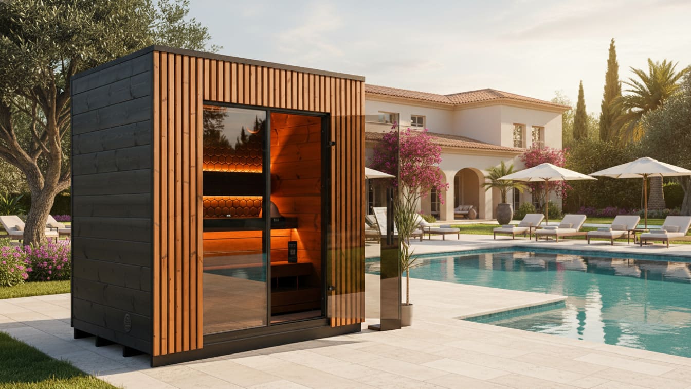 Sauna da esterno VIVA210 ambientata