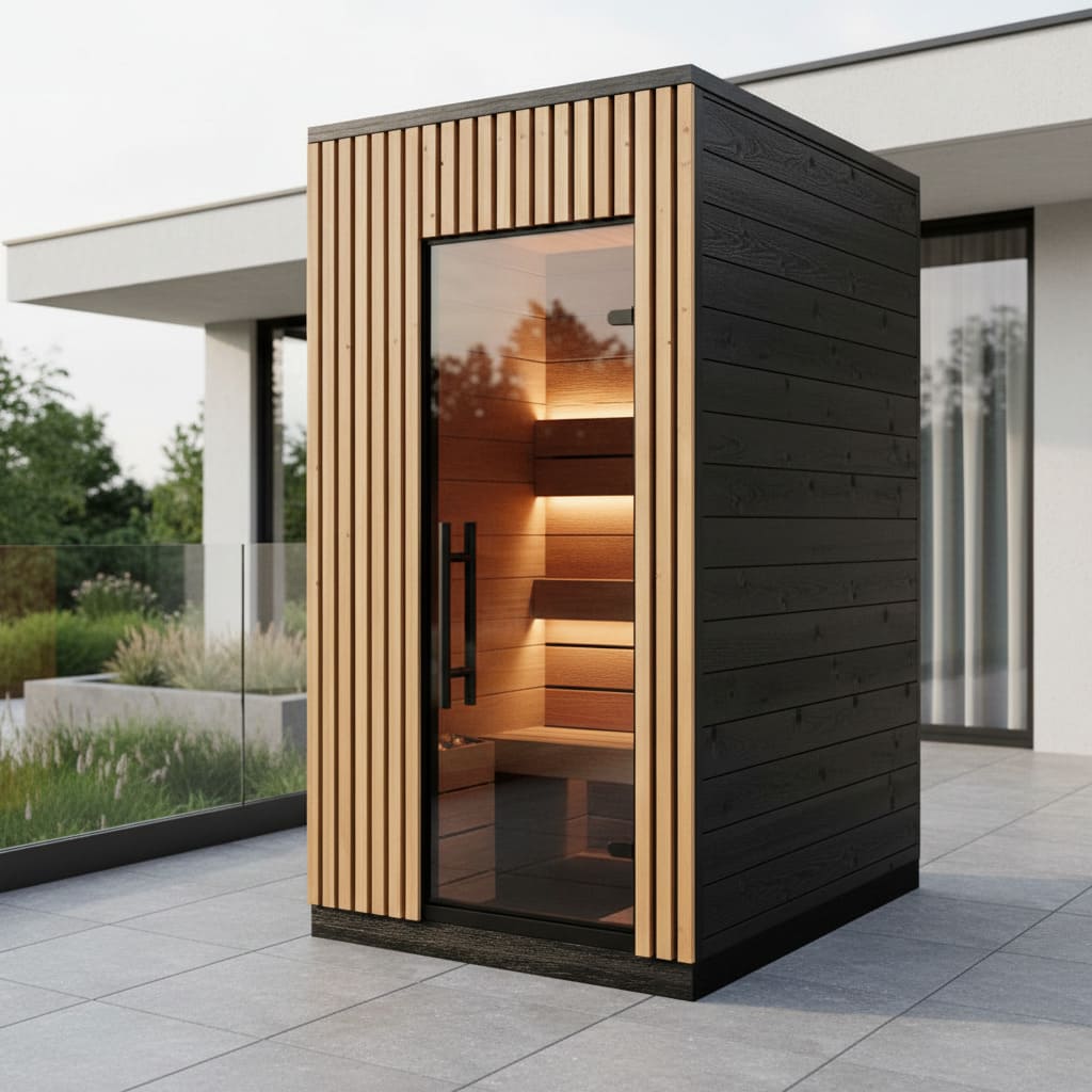 sauna da esterno VIVA 120 vista parco