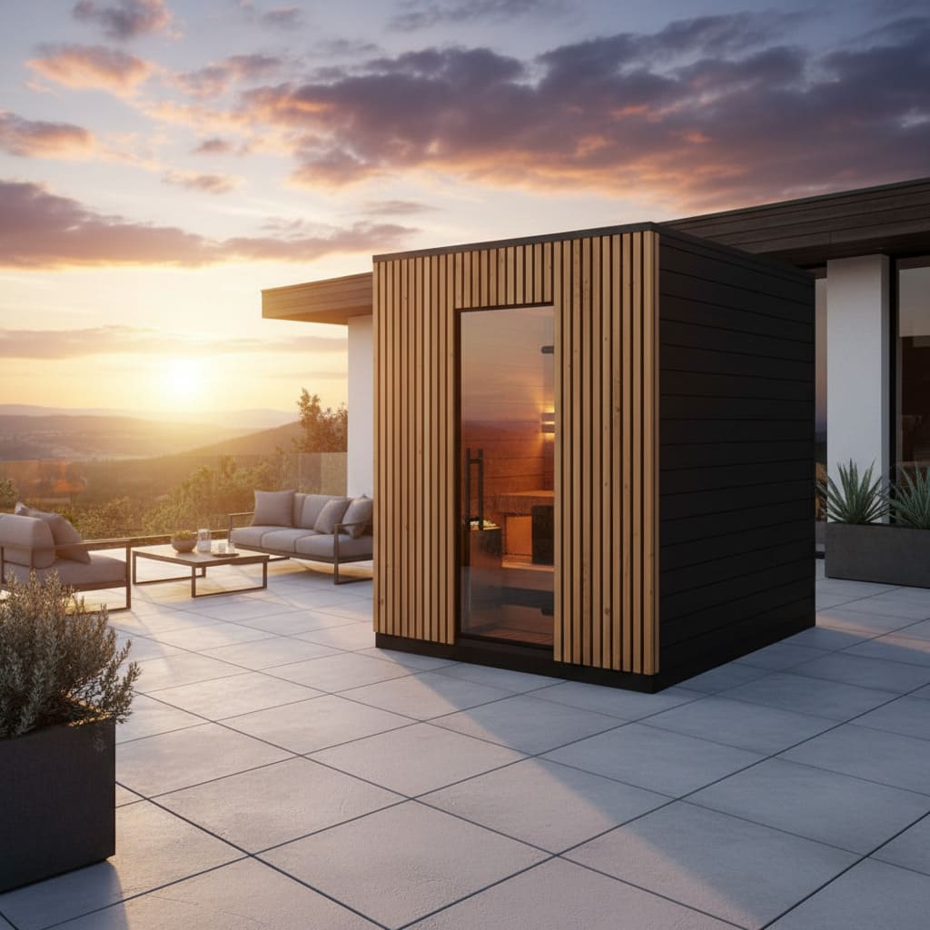 sauna da terrazzo VIVA 180 ambiantata terrazzo