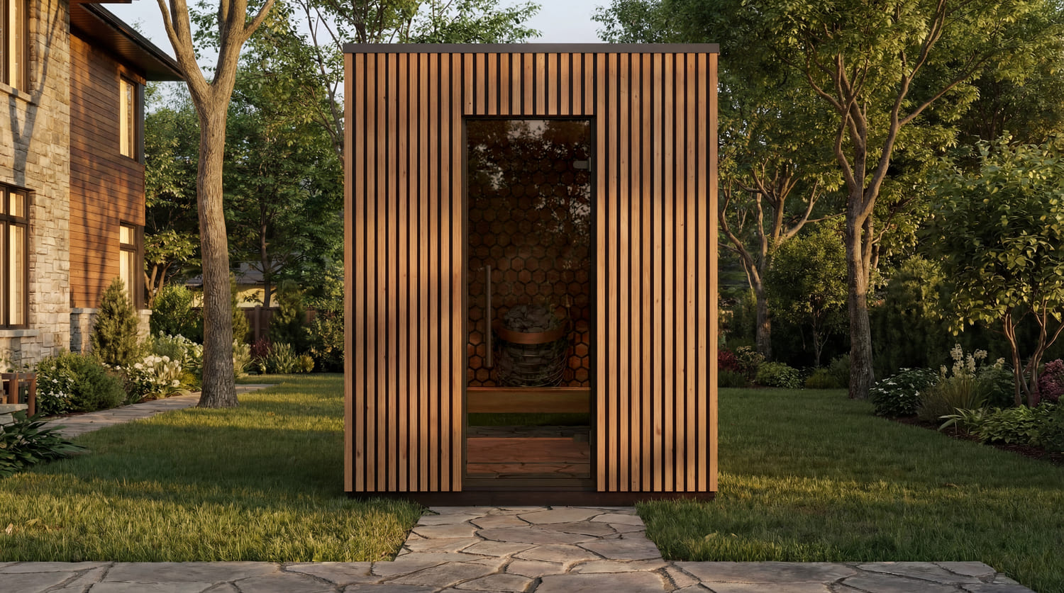 sauna da terrazzo VIVA 180 in giardino