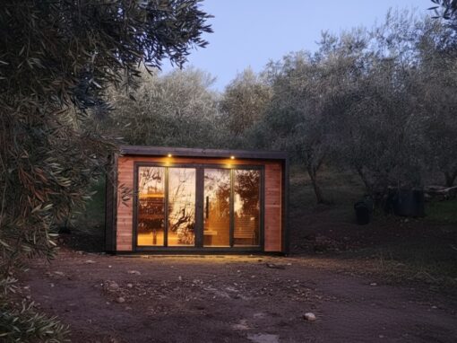 Sauna da esterno Patio L con stanza relax nelle colline toscane