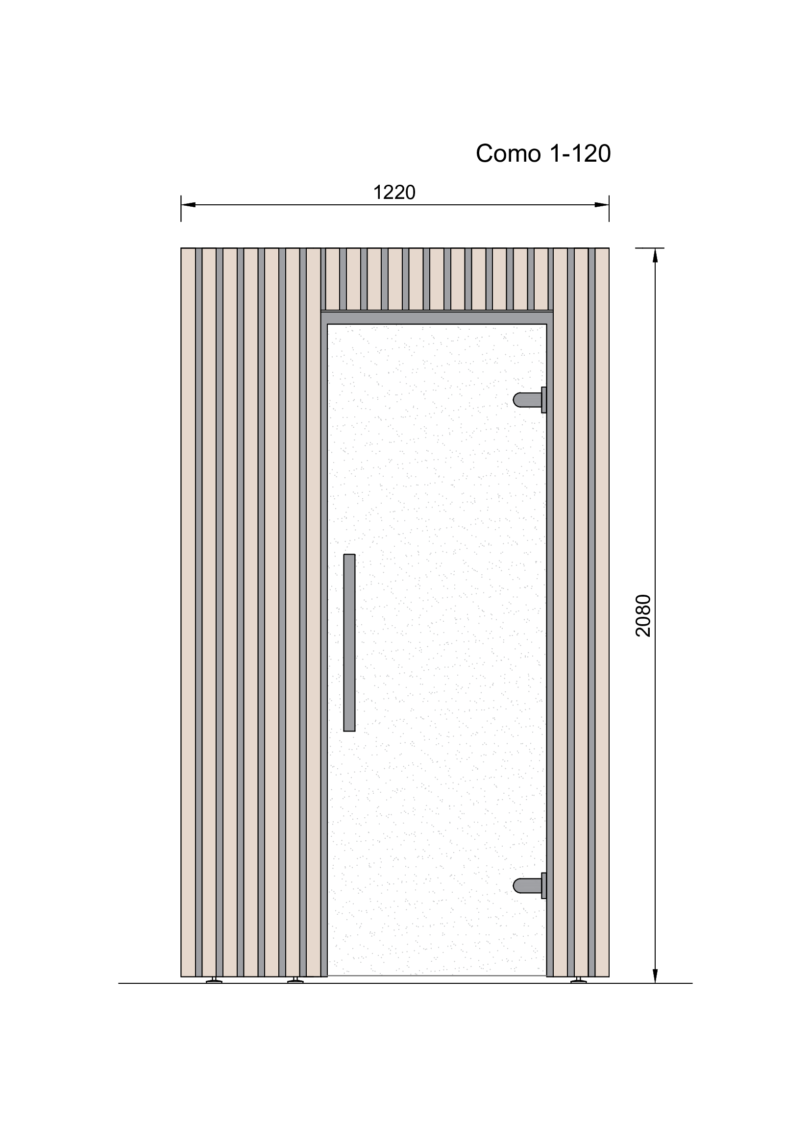 Disegni con dimensioni sauna Como da 2 persone