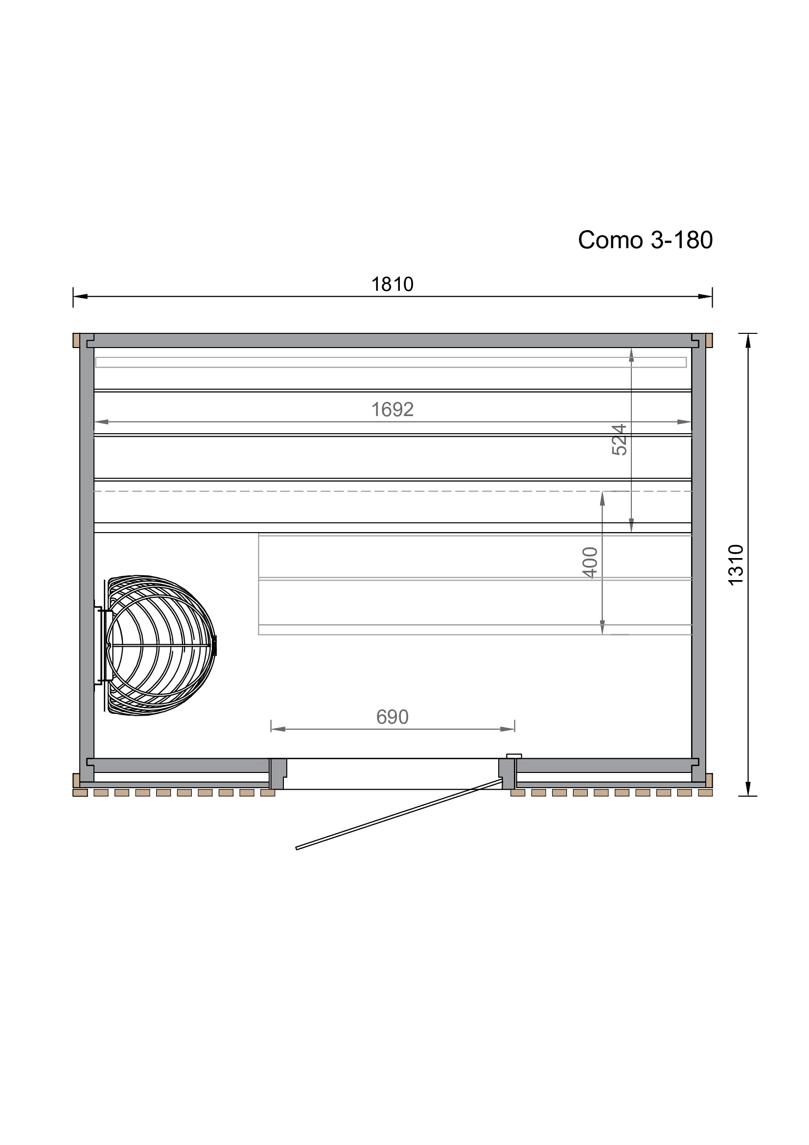 Dimensioni sauna Como 3