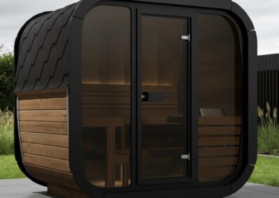 sauna botte cubo Ice cube lux mini 3 ambientato 3 cornice