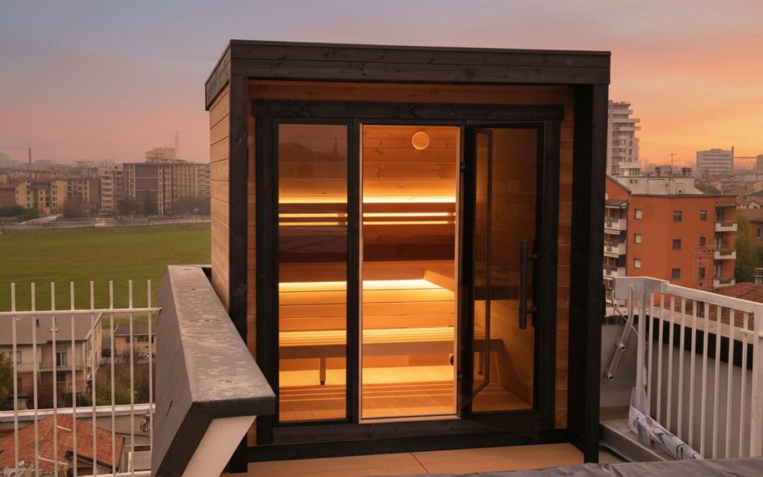 Sauna da terrazzo Patio XS su misura in Lombardia