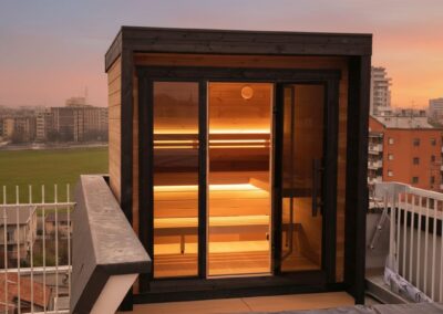 Sauna da terrazzo Patio XS su misura in Lombardia