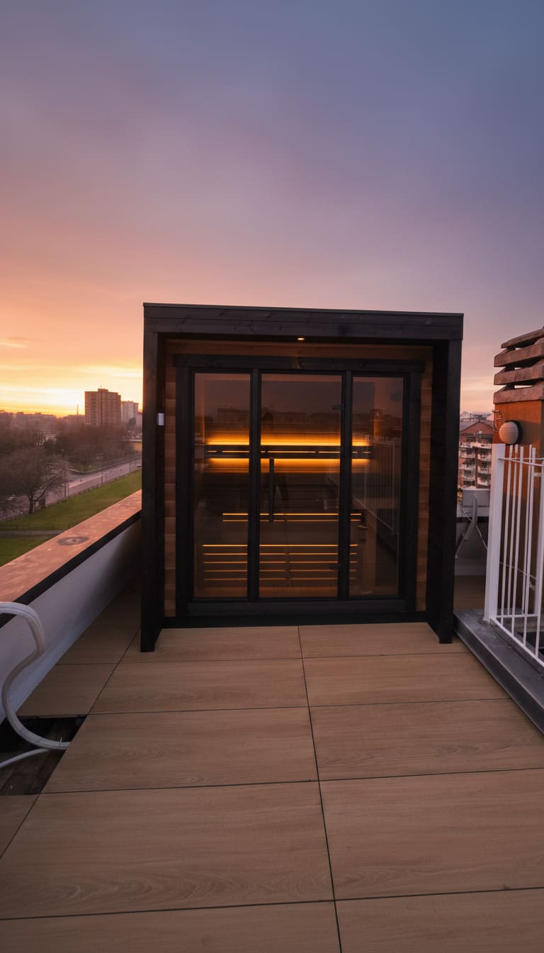 sauna per terrazzo Patio XS su misura tramonto