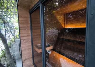 vetrata frontale sauna