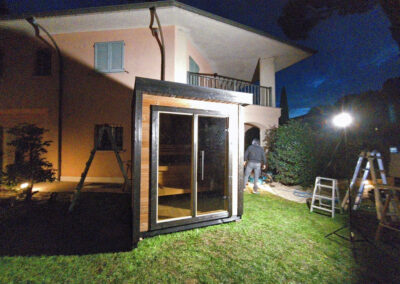 Vista nottura Patio XXS sauna da giardino Lifeclass