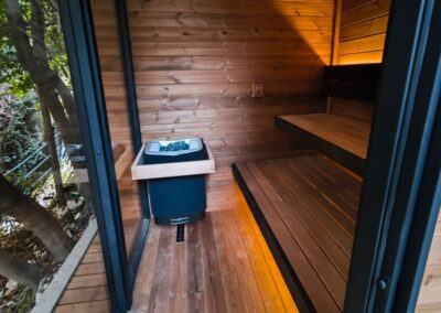 Vista interna sauna Borealis