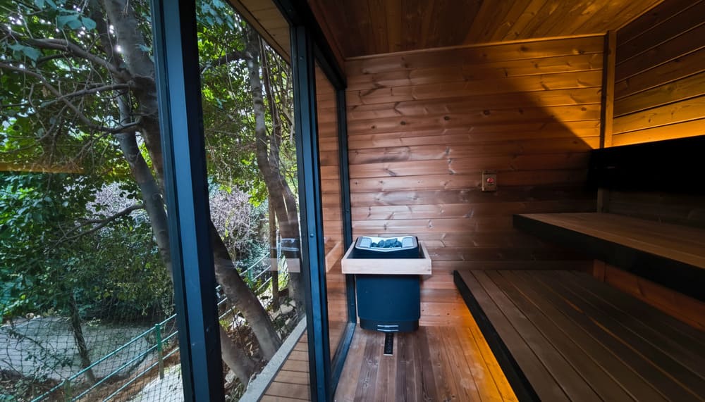 Vista interna sauna Borealis