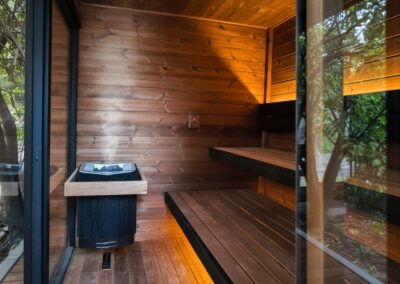 interno sauna Borealis per hotel Brescia