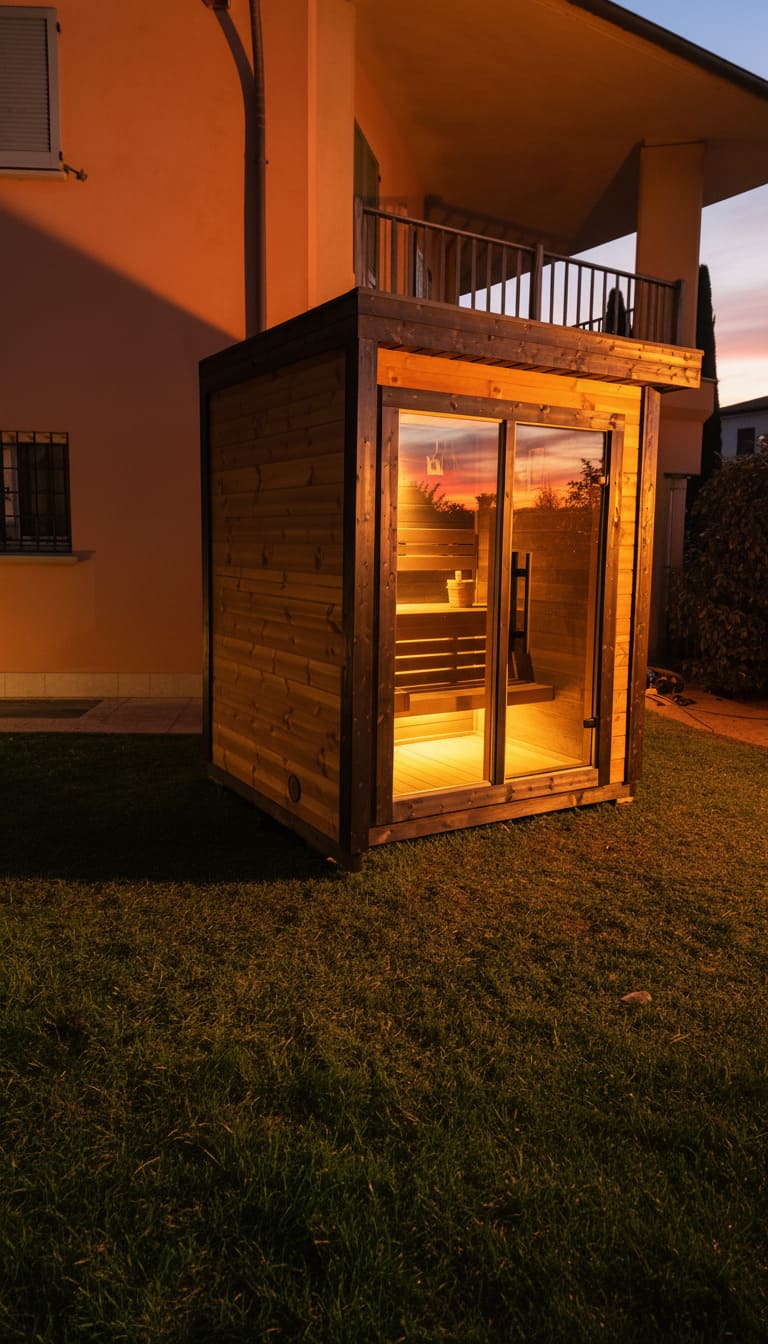 vista tramonto sauna Patio XXS