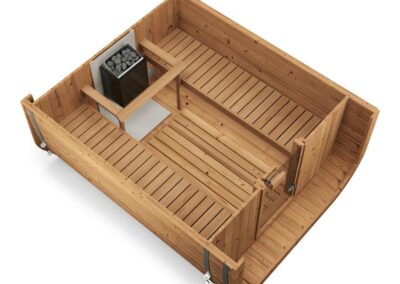 vista sezione sauna ice cube da esterno 250