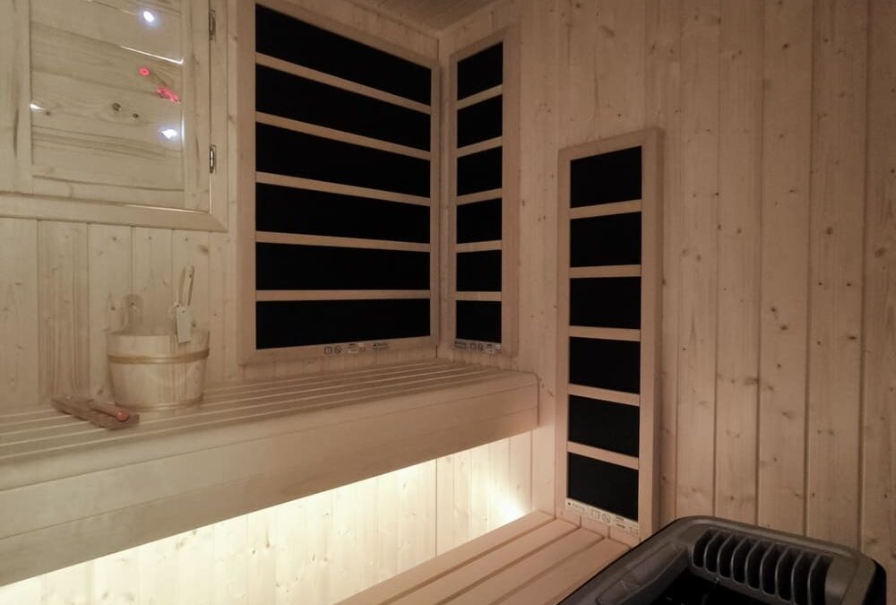 sauna Harmony Tylö con stufa sense a infrarossi integrati