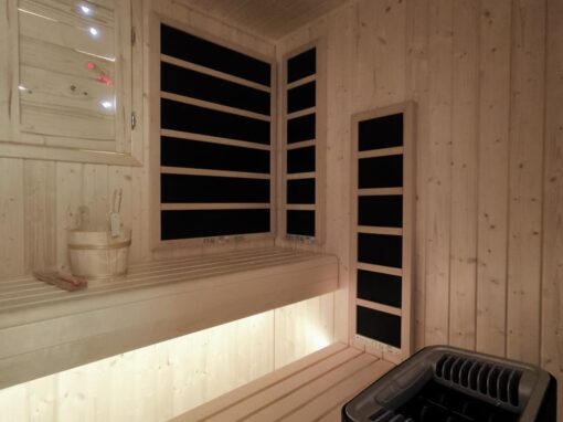 sauna Harmony Tylö con stufa sense a infrarossi integrati