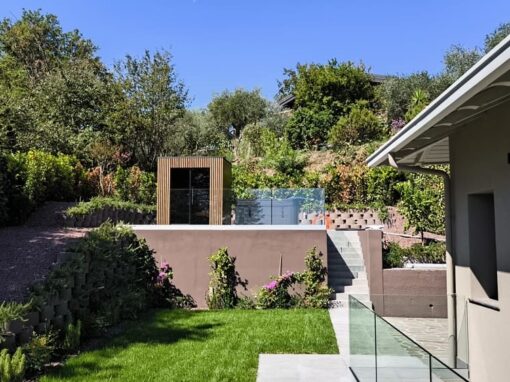 Spa da giardino sul lago di Garda: sauna Viva 210 e vasca idromassaggio