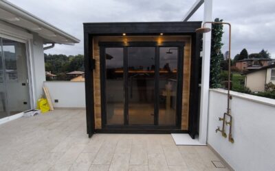Nuova sauna a Varese: Patio XS su terrazzo