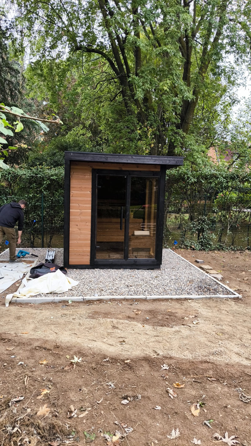 sauna per giardino vista frontale