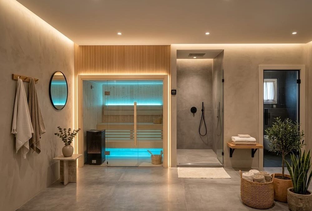 Sauna su misura a Belluno: Tylö Harmony con frontale vetrato per un centro benessere privato
