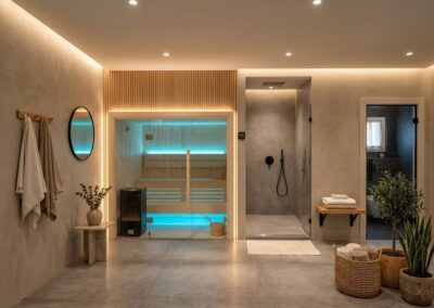 Sauna su misura a Belluno: Tylö Harmony con frontale vetrato per un centro benessere privato
