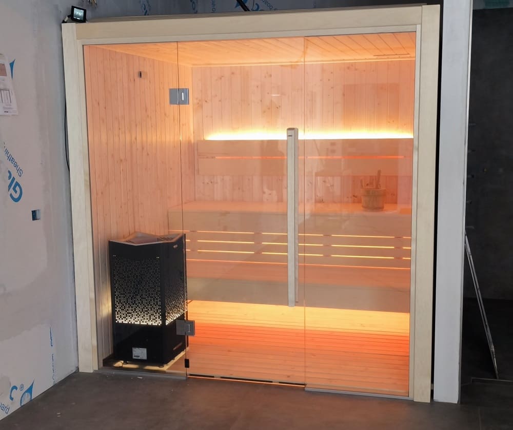 sauna su misura belluno illuminata
